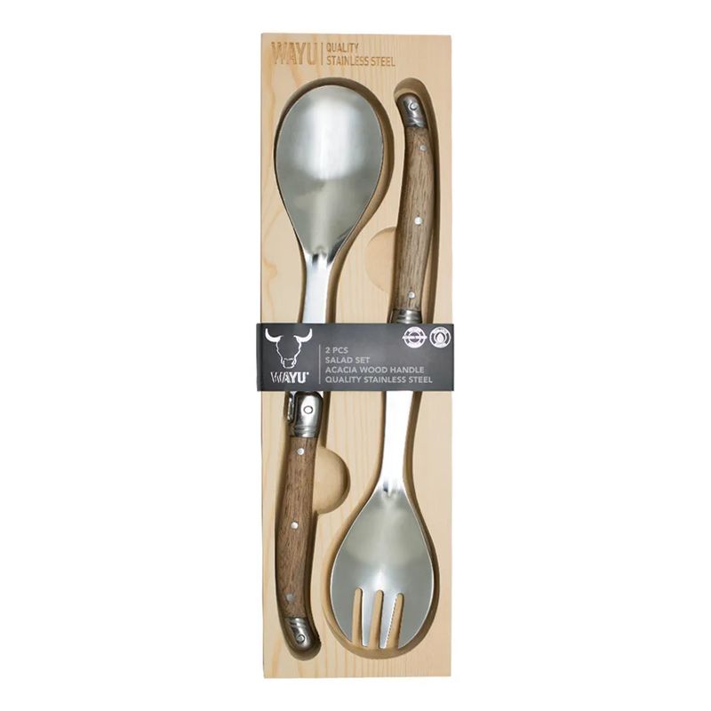 WAYU - Set Cucharas Ensaladas 2 Pcs Wayu Color del mango Cafe