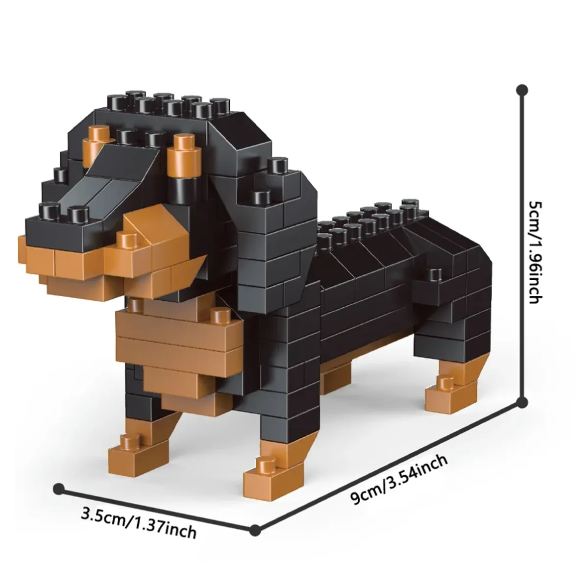 GENERICO - Mini Bloques Construccion Mini Figura Perro Salchicha 10cms