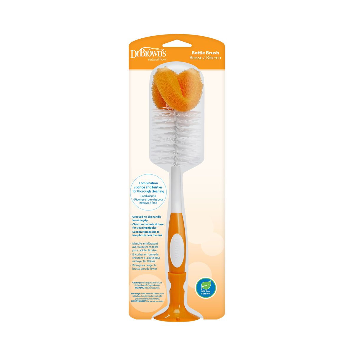 DR BROWN'S - Cepillo Para Limpieza de Mamaderas Dr Brown´s Naranja