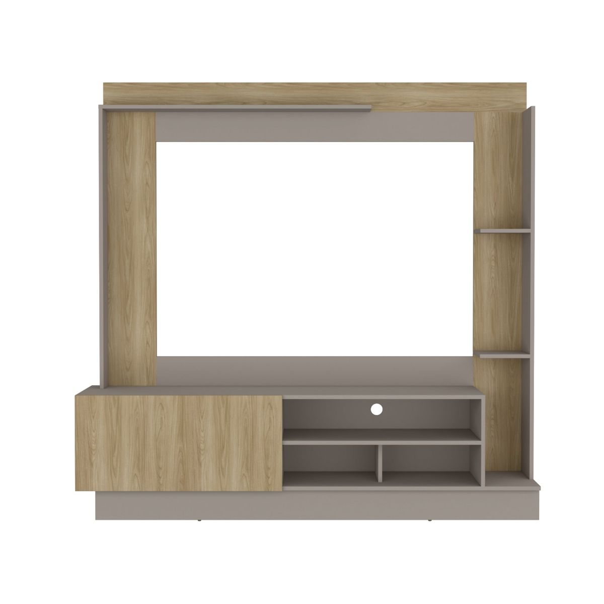 FMFURNITURE - Estante Tv 70 1 Puerta 180X175X39 Cm Café Claro