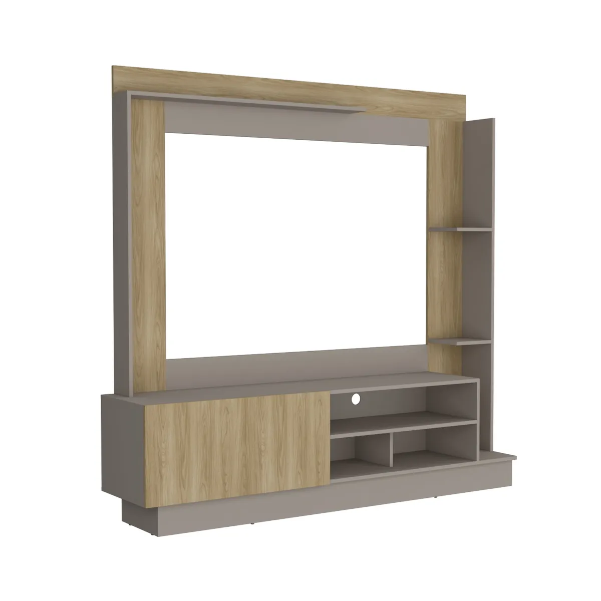 FMFURNITURE - Estante Tv 70 1 Puerta 180X175X39 Cm Café Claro