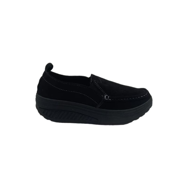 HERIEL - Mocasín Negro Gamuza Mujer