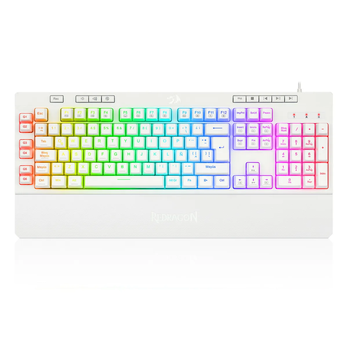 REDRAGON - Teclado Gamer Redragon Shiva 512 RGB Español Blanco