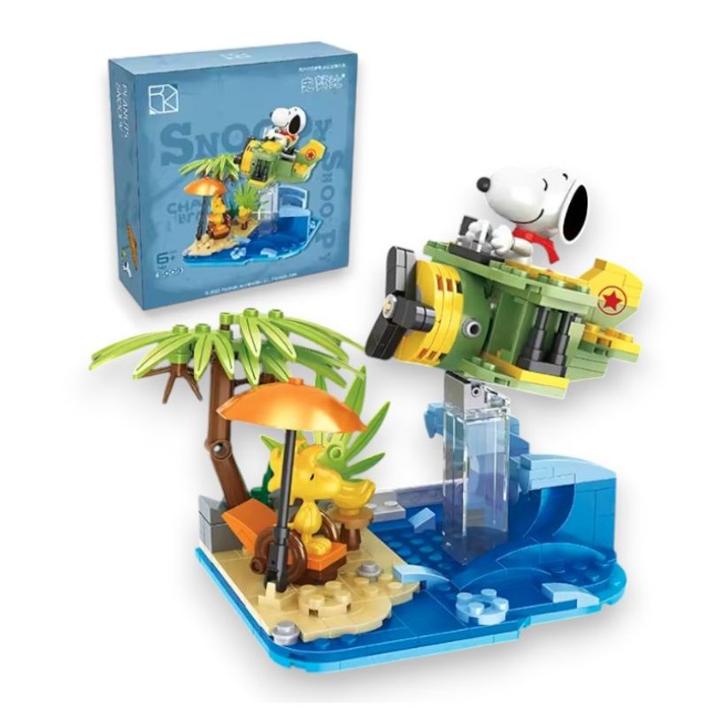 GENERICO - Snoppy Woodstock Armable Mini Bloques Modelo Avion