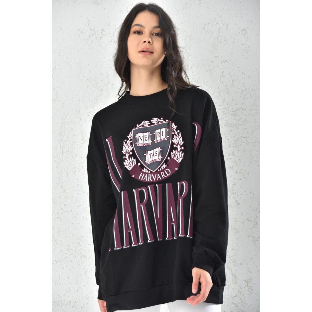 MROTTO - Poleron Mujer Harvard Negro