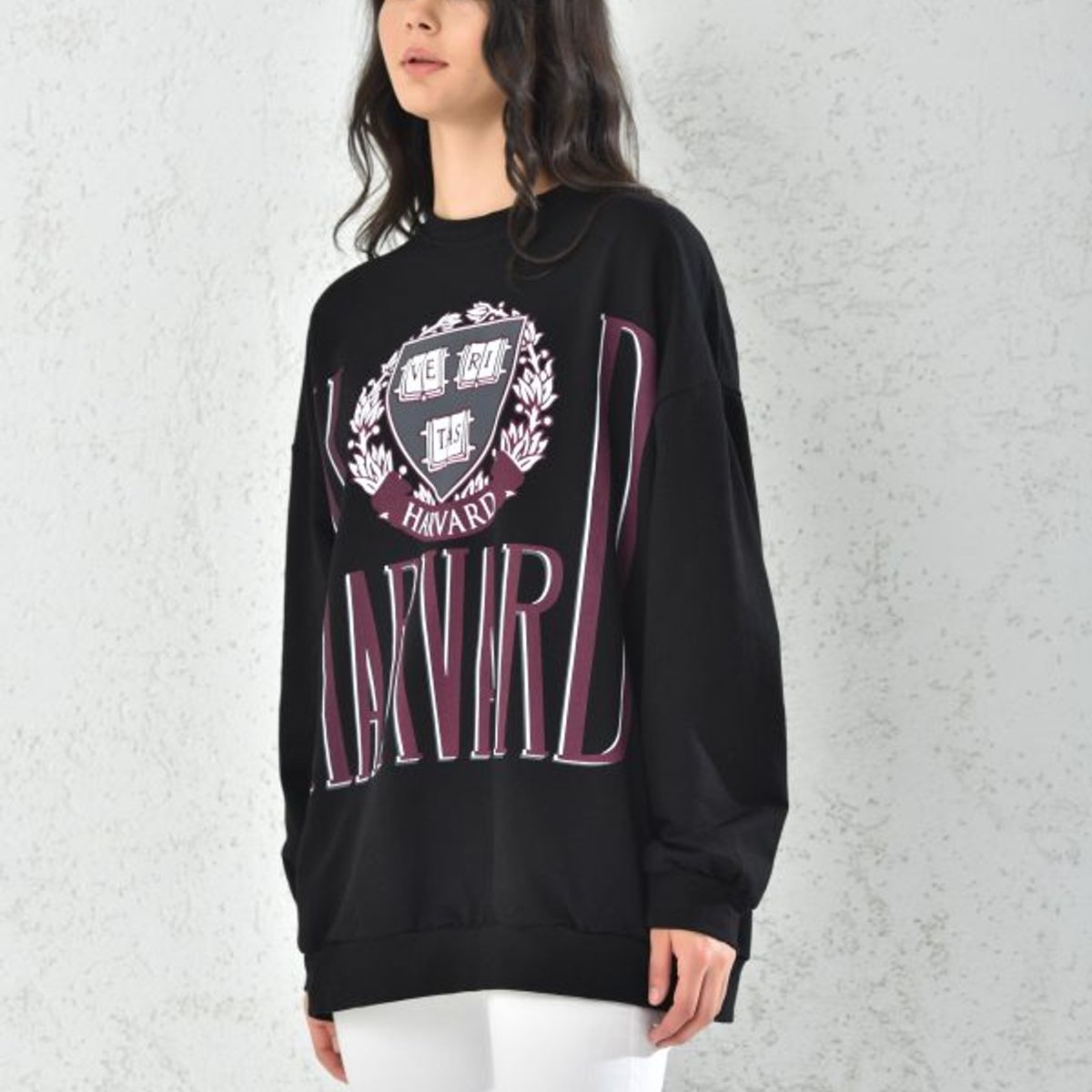 MROTTO - Poleron Mujer Harvard Negro