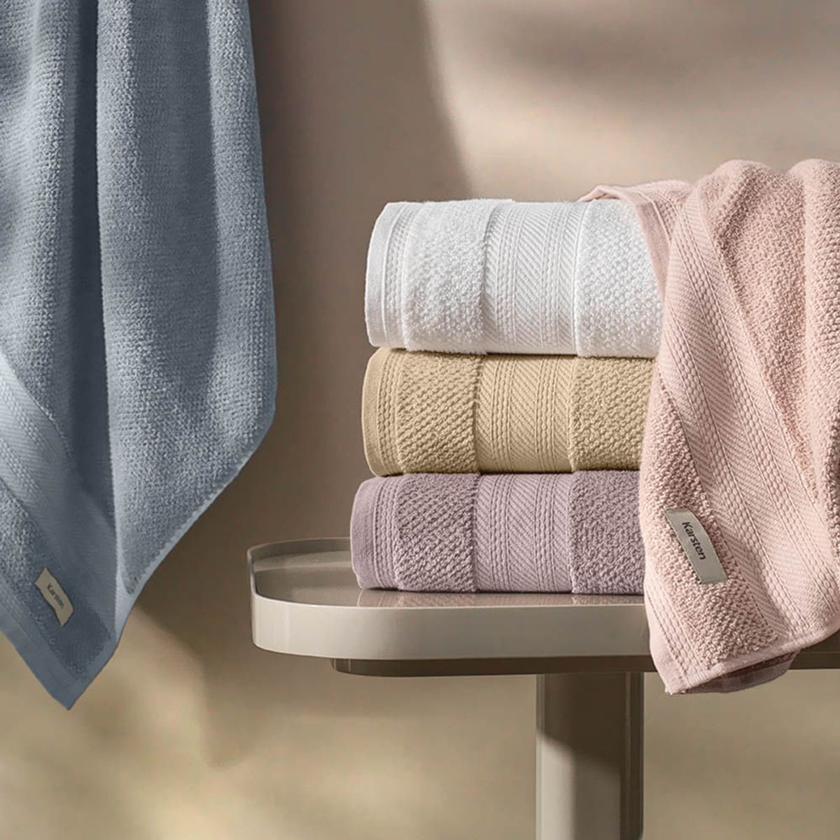 KARSTEN - Toalla de baño 100% algodón 70x135 cms Rosada