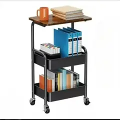 ANGELES DEL HOGAR - CARRITO ORGANIZADOR MULTIUSOS 3 NIVELES METÁLICO CON MESA