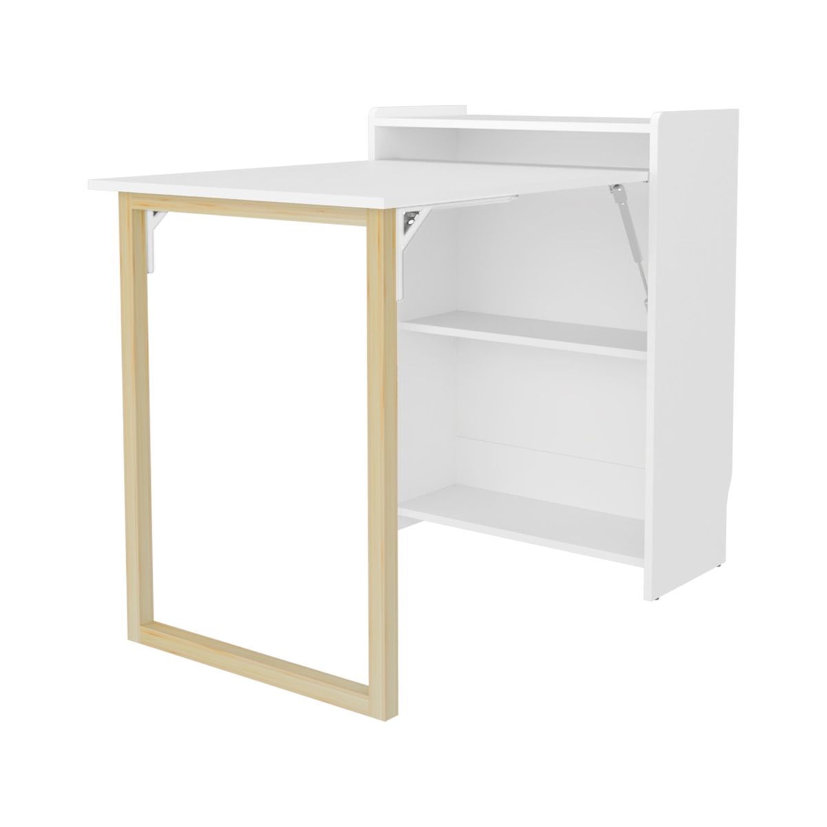 FMFURNITURE - Escritorio Plegable 856X101X63X6 Cm Blanco
