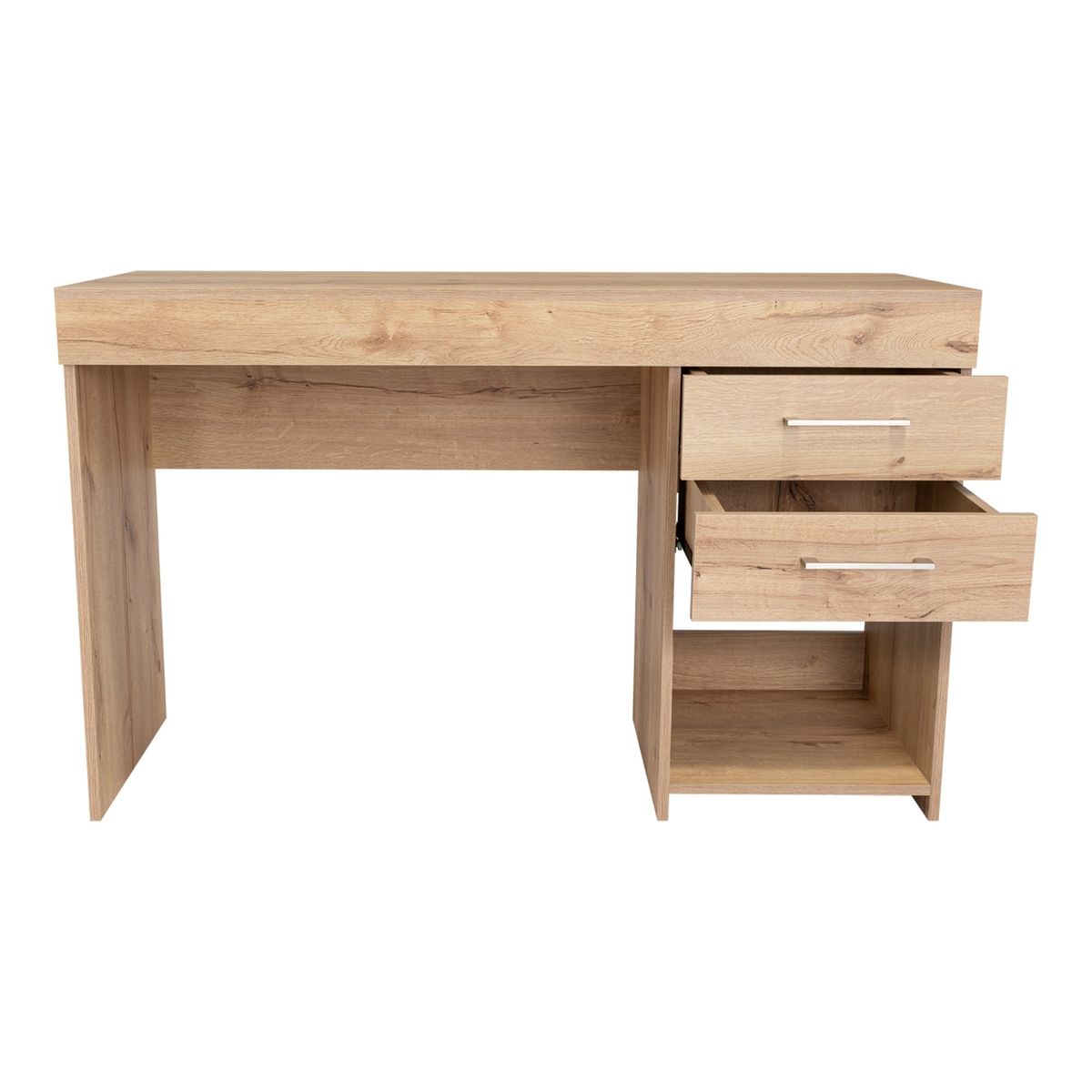 FMFURNITURE - Escritorio 2 Cajones 120X75X454 Cm Café Claro