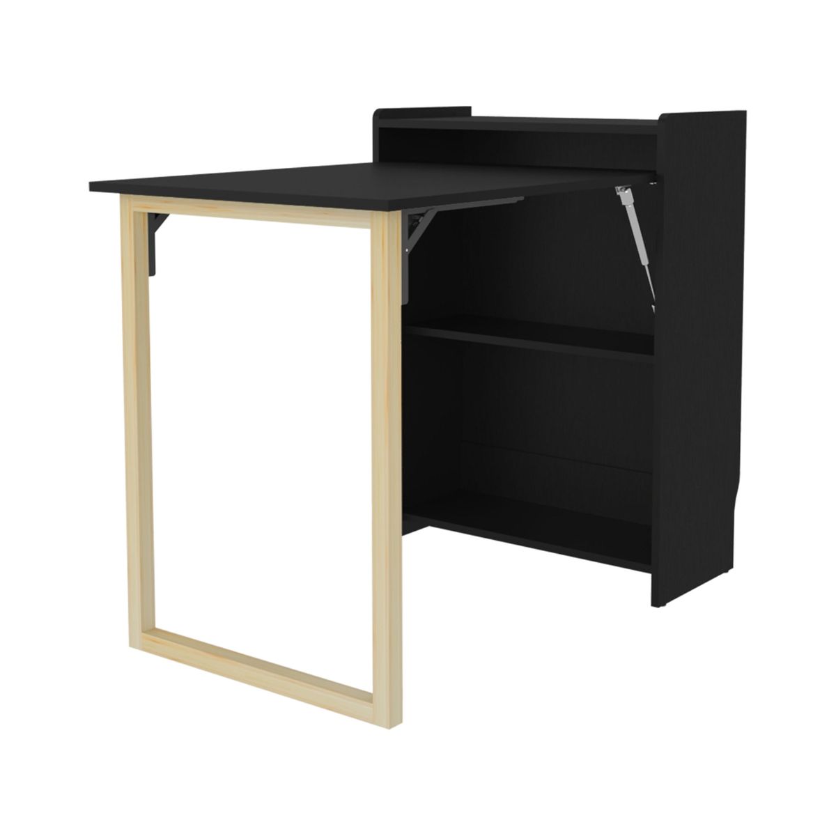 FMFURNITURE - Escritorio Plegable 856X101X63X6 Cm Negro