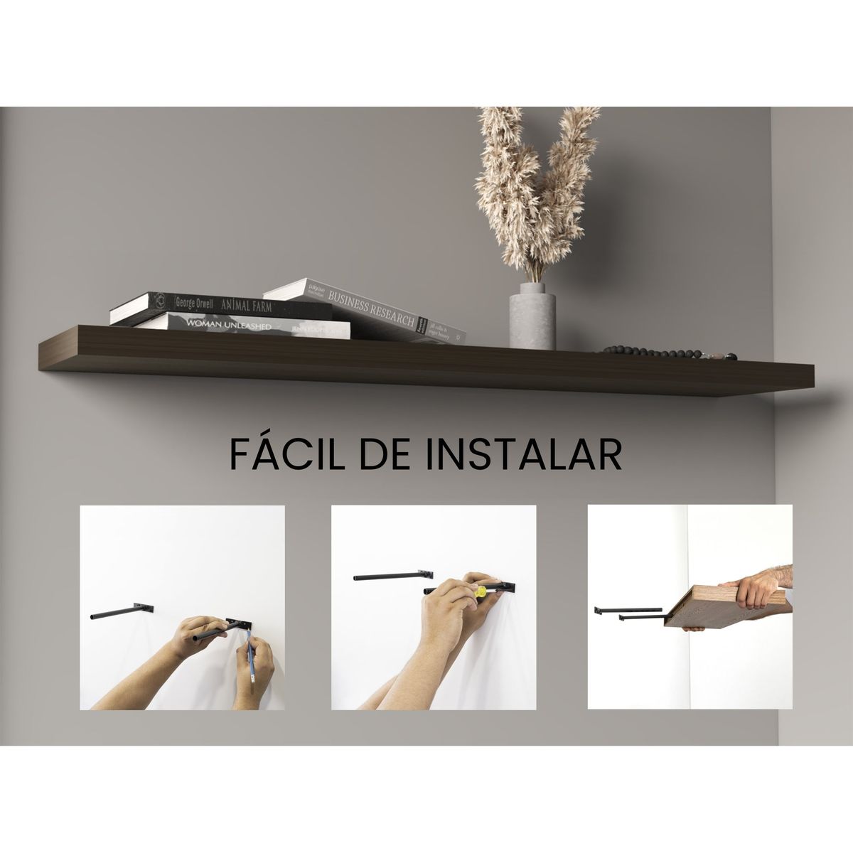 FMFURNITURE - Repisa Flotante 120X25X38 Cm Amaretto X1 Unidad