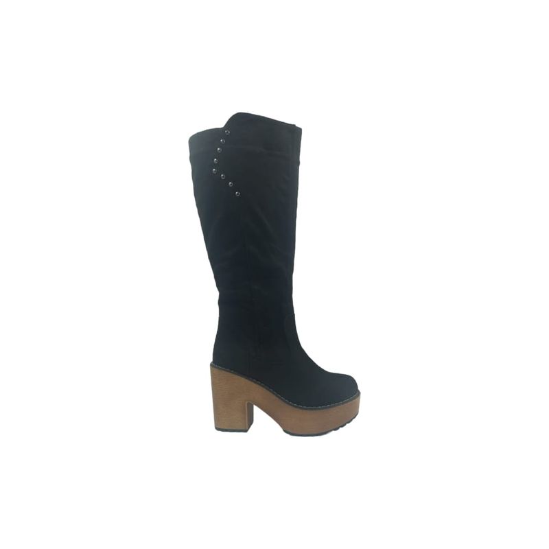 HERIEL - Bota Negra Plataforma Mujer