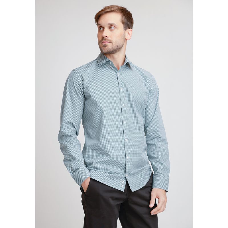 TRIAL - Camisa hombre casual Italiana verde