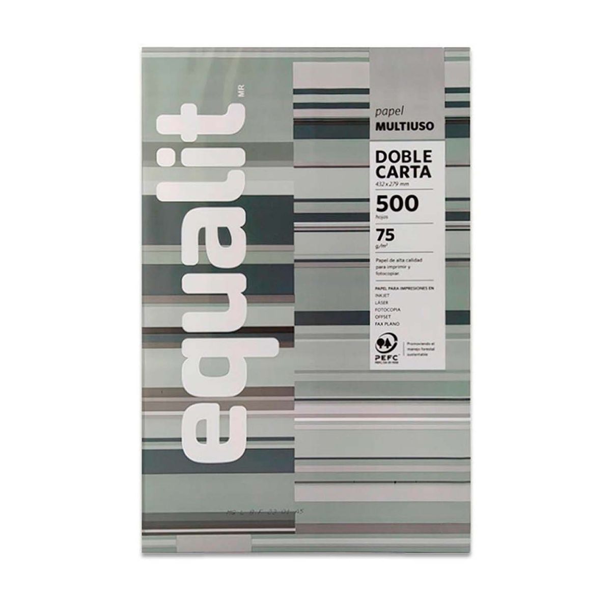 EQUALIT - Resma Papel Multiproposito 75gr(500hj) Doble Carta 27.9x43cm