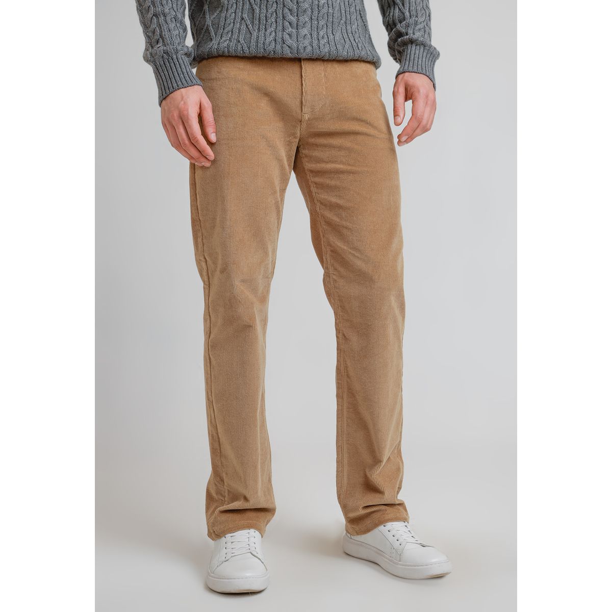 TRIAL - Pantalón cinco bolsillos de cotelé tabaco