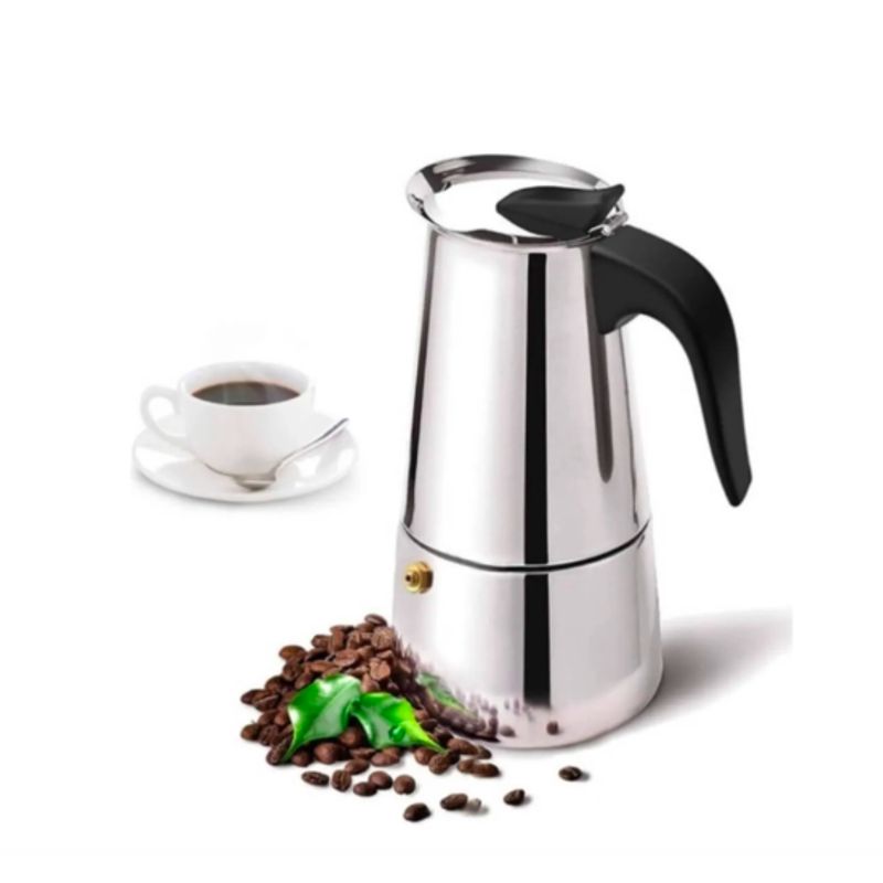 GENERICO - Cafetera Italiana Inoxidable Espresso 4 Tazas Coffee
