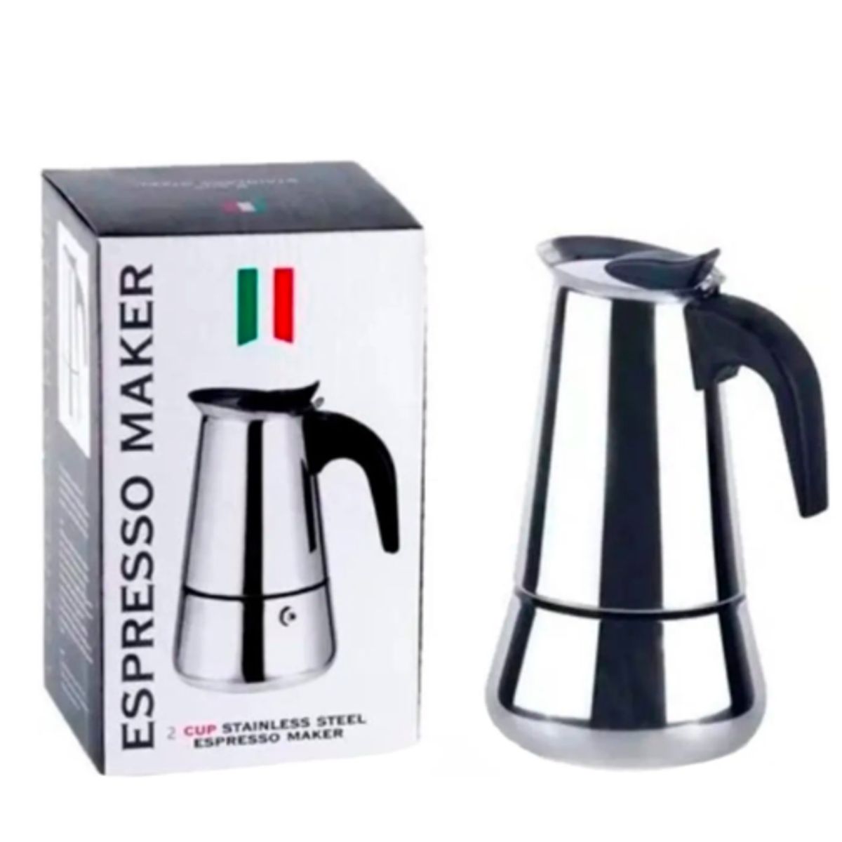 GENERICO - Cafetera Italiana Inoxidable Espresso 4 Tazas Coffee