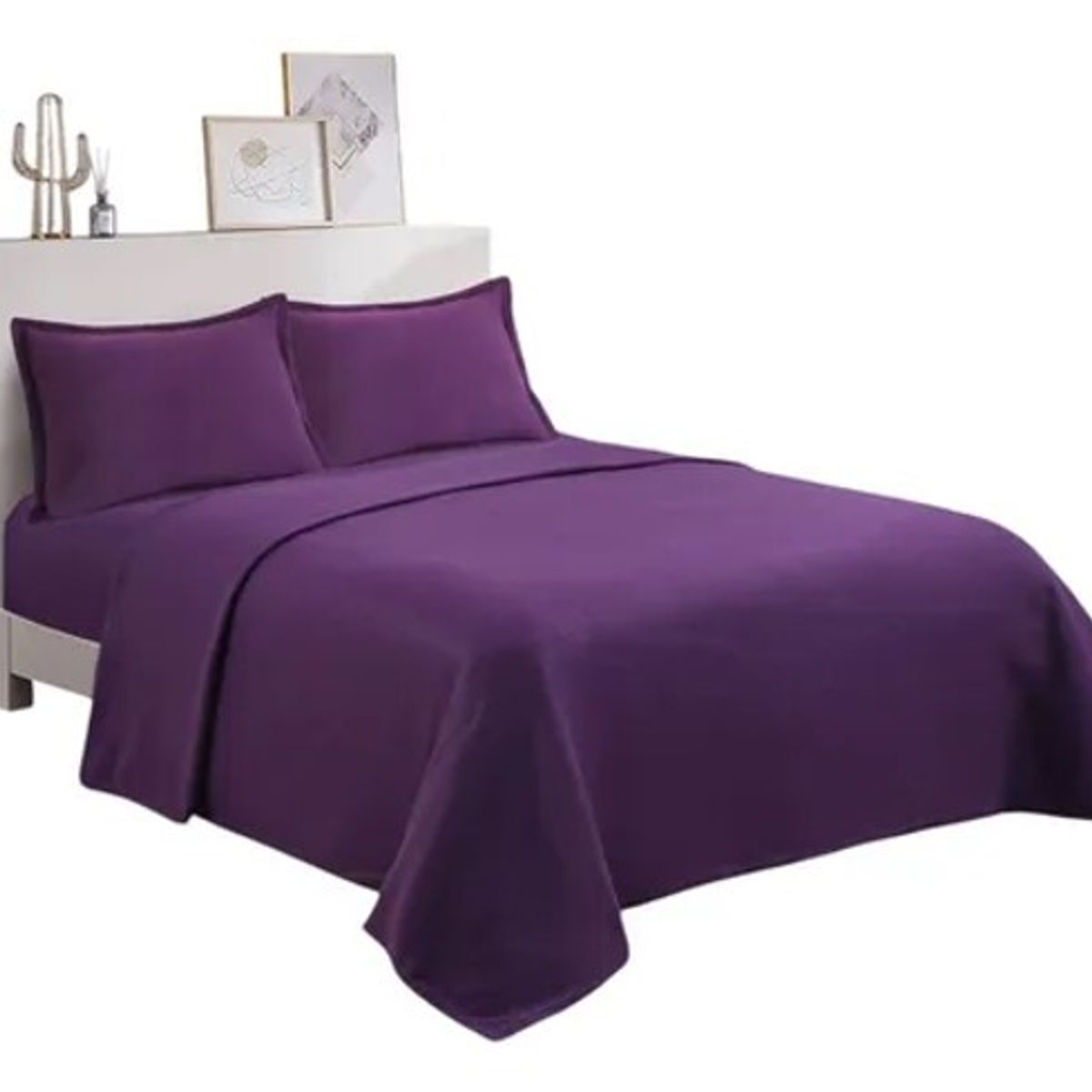 GENERICO - JUEGO DE SABANAS DE POLAR UNICOLOR MORADO KING TF