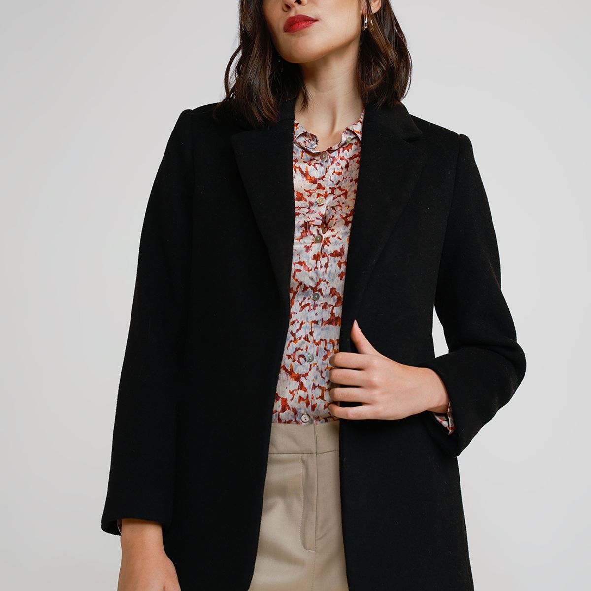 CANADIENNE - Blazer Mujer Lana Negro