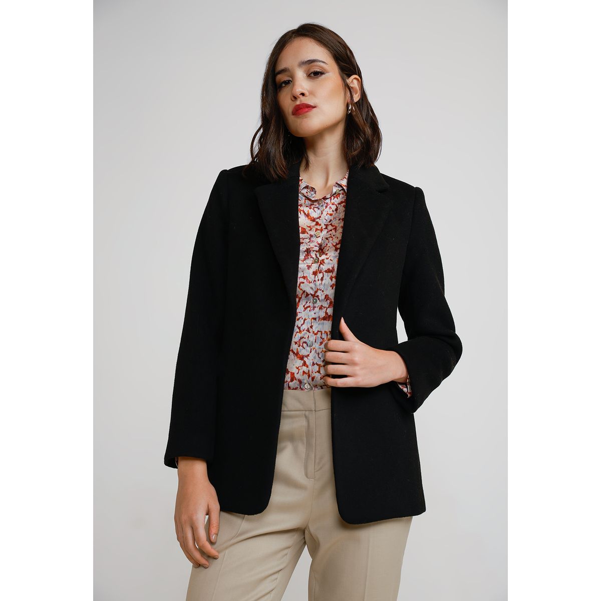 CANADIENNE - Blazer Mujer Lana Negro