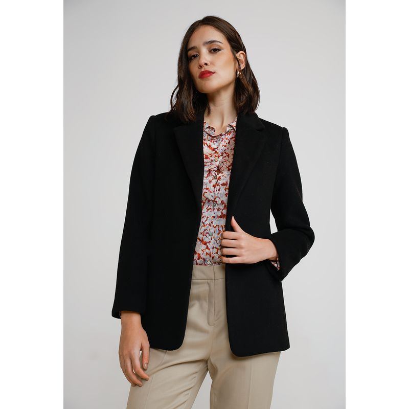 CANADIENNE - Blazer Mujer Lana Negro Canadienne
