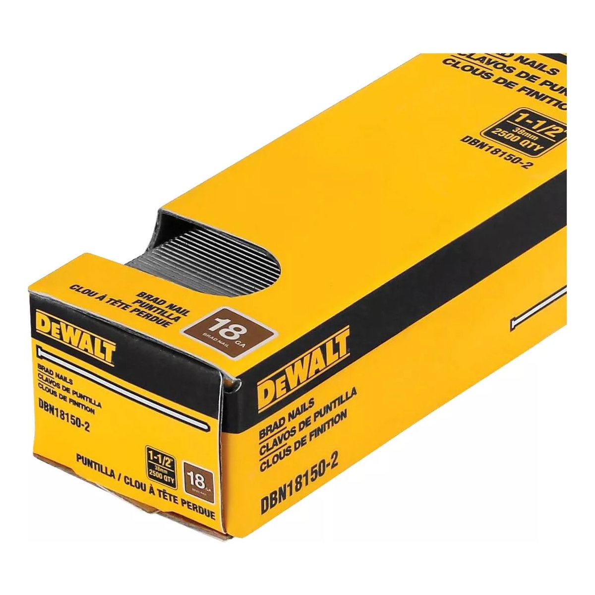 DEWALT - Caja De 2500 Clavos Puntilla 18ga 1-1/2 Dewalt Dbn18150 -eo