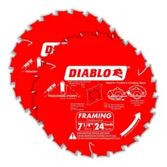 DIABLO - Disco Sierra Circular 7 1/4 24 Fino, Pack 2.-e.o.