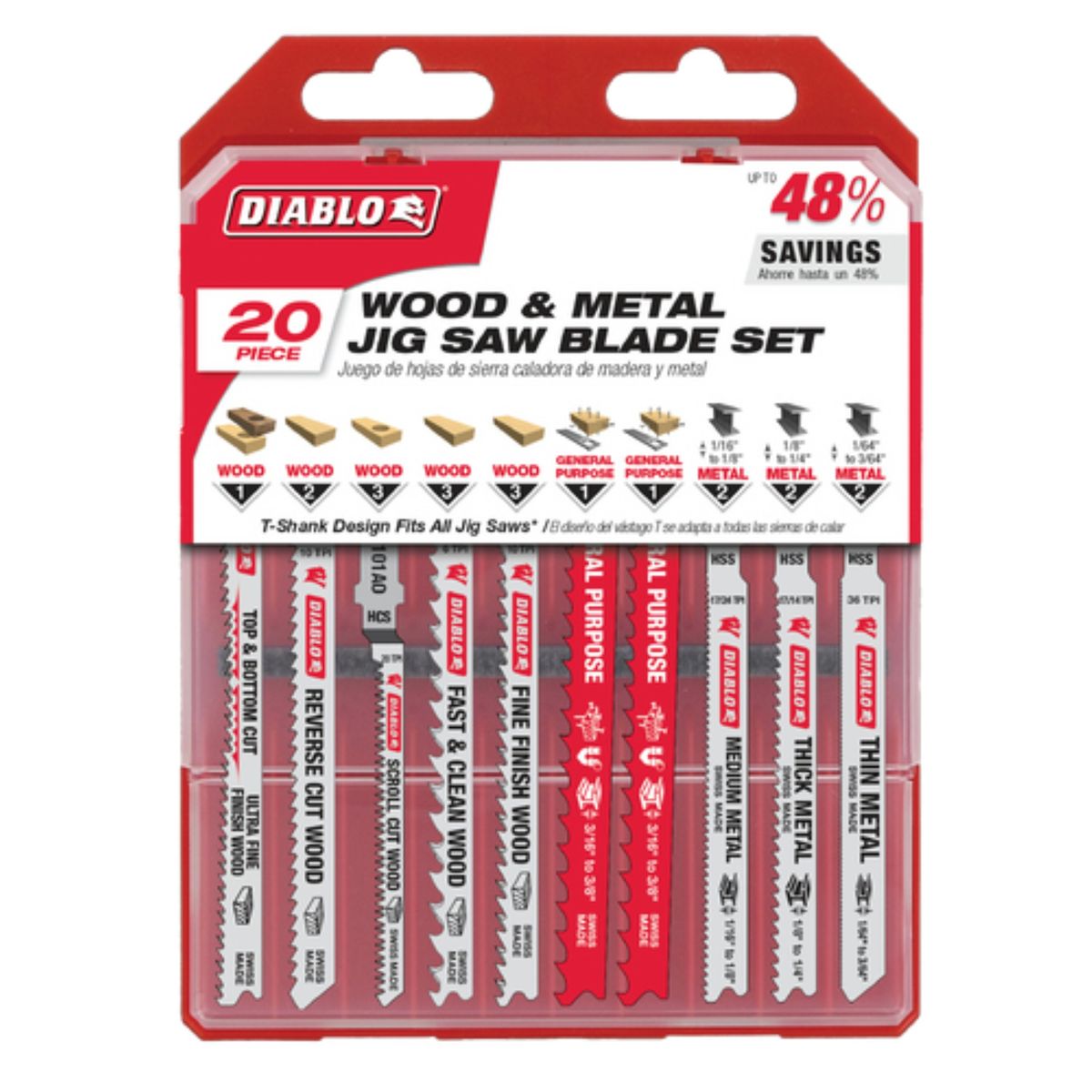 DIABLO - Juego De Hojas Para Sierra Caladora Diablo - Djt20s Eo