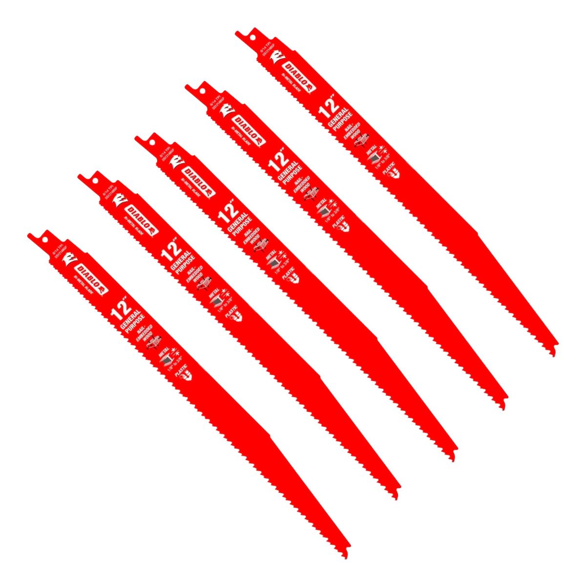 DIABLO - Hoja Sierra Sable Demolición 12 Pulgadas 5 Unid Diablo - E.o