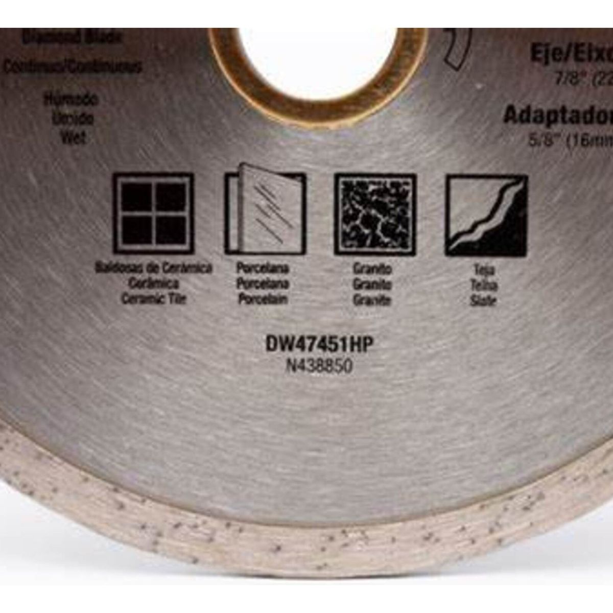 DEWALT - Disco Diamantado 4 1/2 Continuo 22,2mm Dw47451hp Dewalt.-e.o