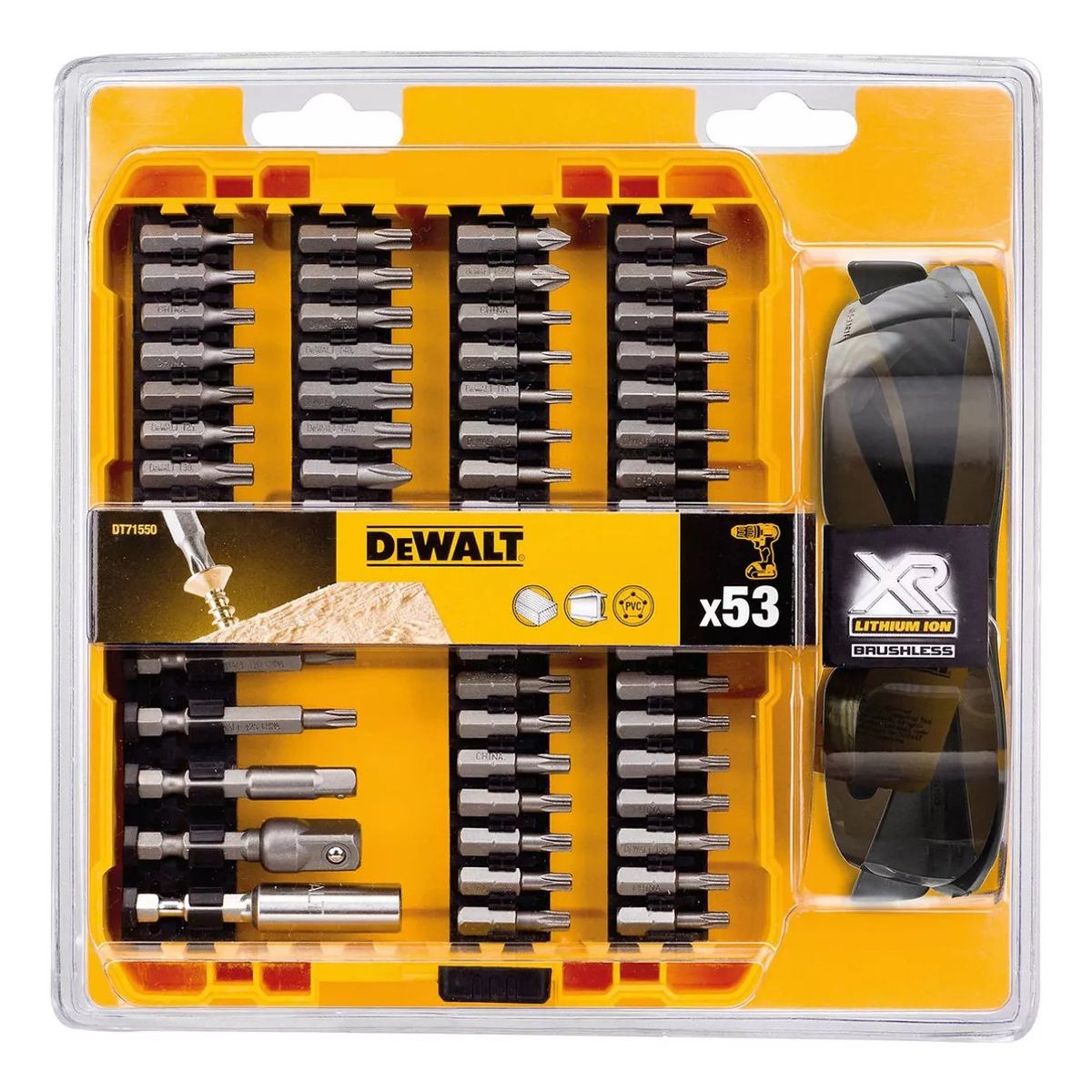 DEWALT - Set 52 Piezas Atornillar + Gafas Oscuras Dewalt.- E.o