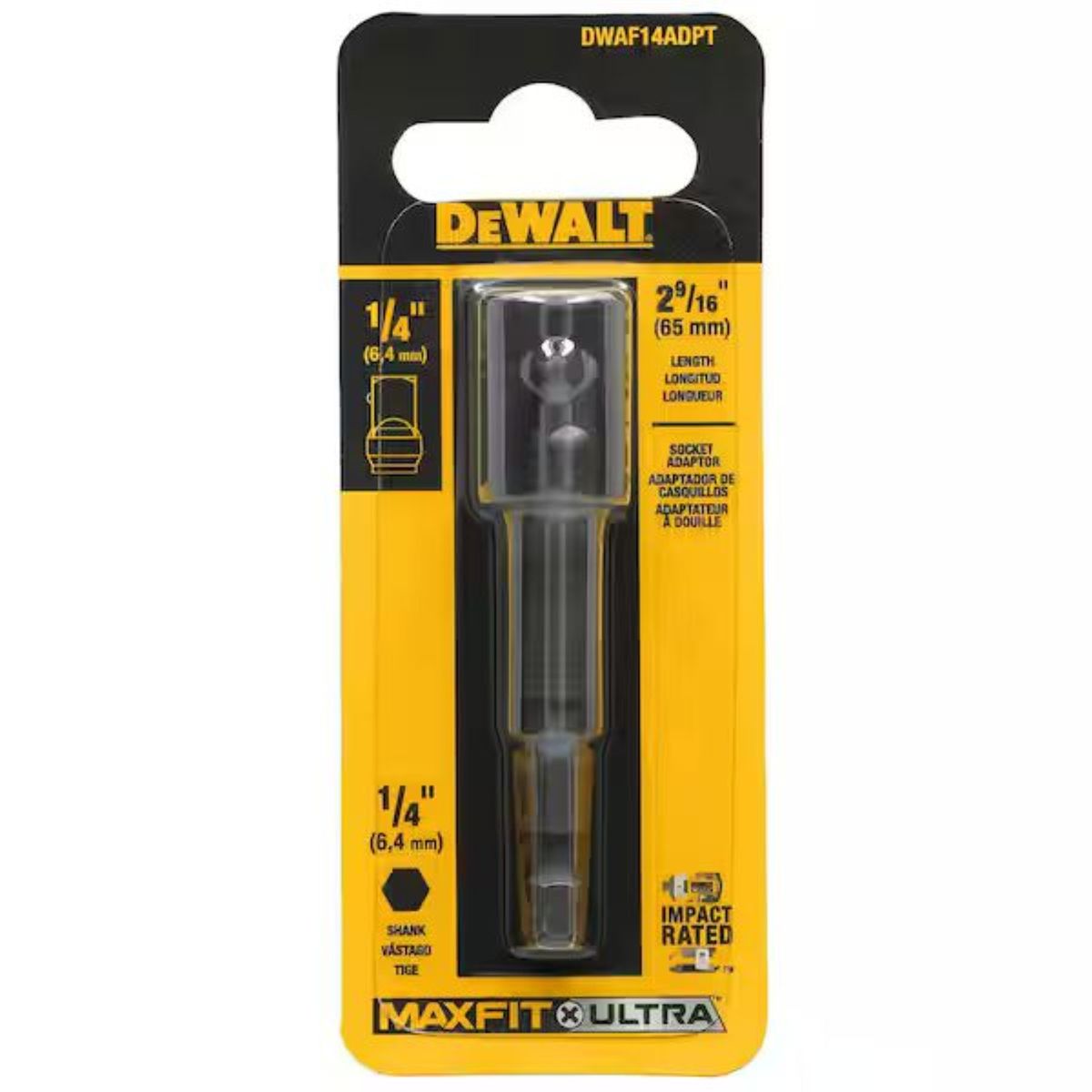 DEWALT - Adaptador De Impacto De 1/4 Dewalt Dwaf14adpt .- E.o