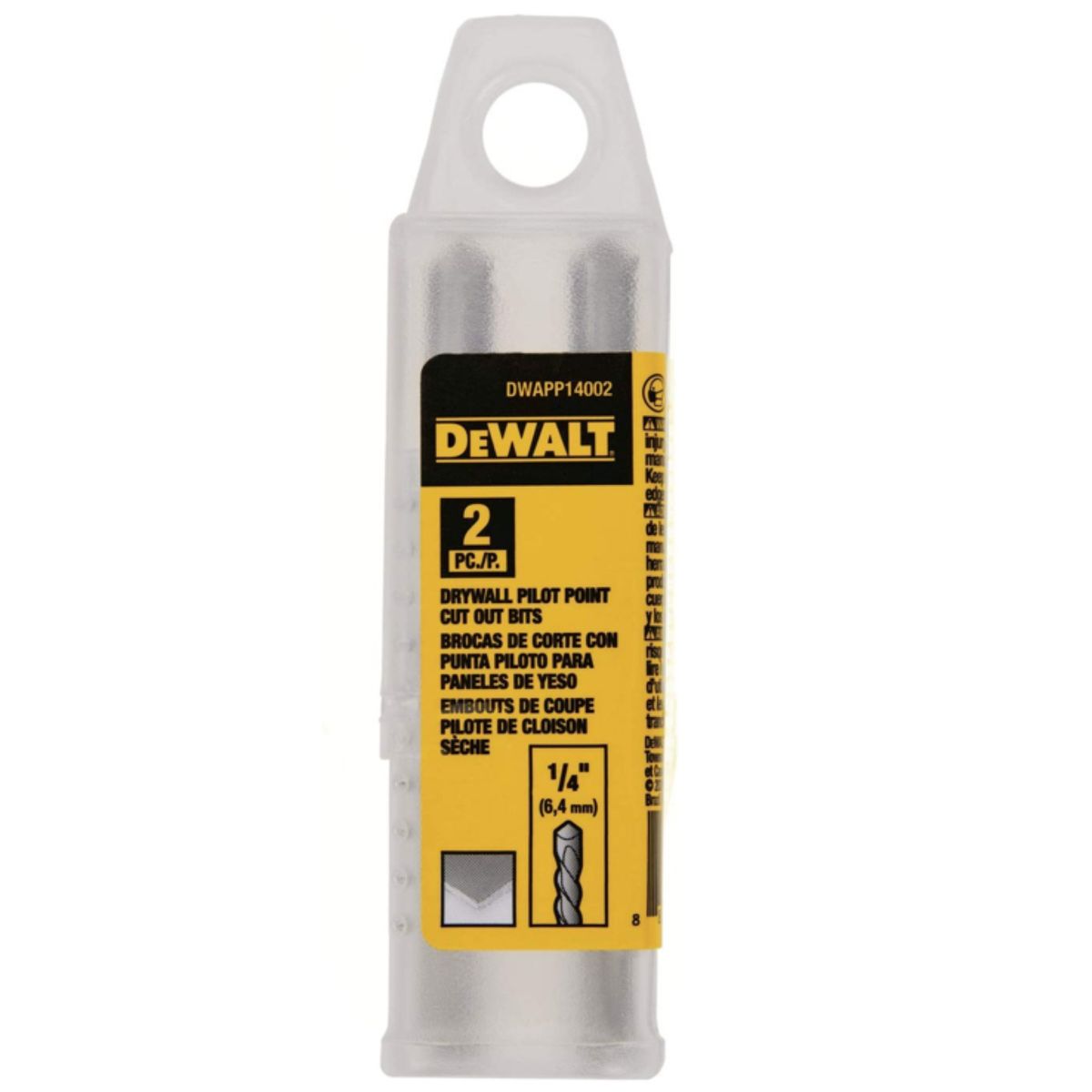 DEWALT - Broca De Corte Punto Piloto 1/4 Pulgadas 2un Dwapp1402.- E.o