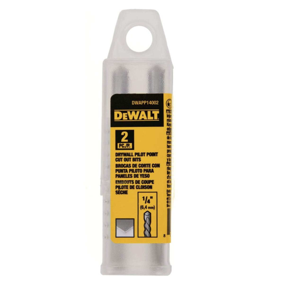 DEWALT - Broca De Corte Punto Piloto 1/4 Pulgadas 2un Dwapp1402.- E.o