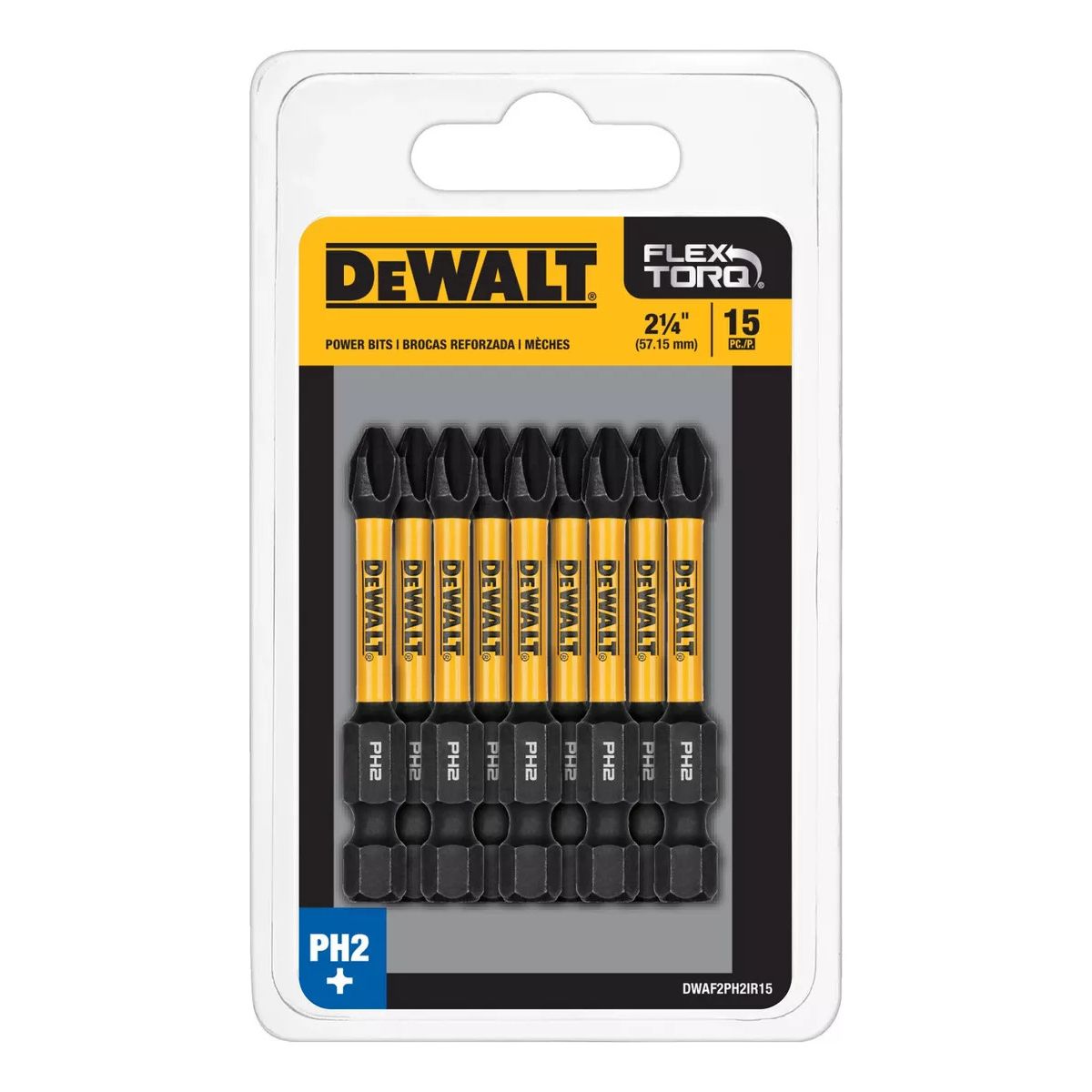 DEWALT - Puntas De Impacto Ph2 Flextorq Dewalt Pack 15un 2 1/4 E.o