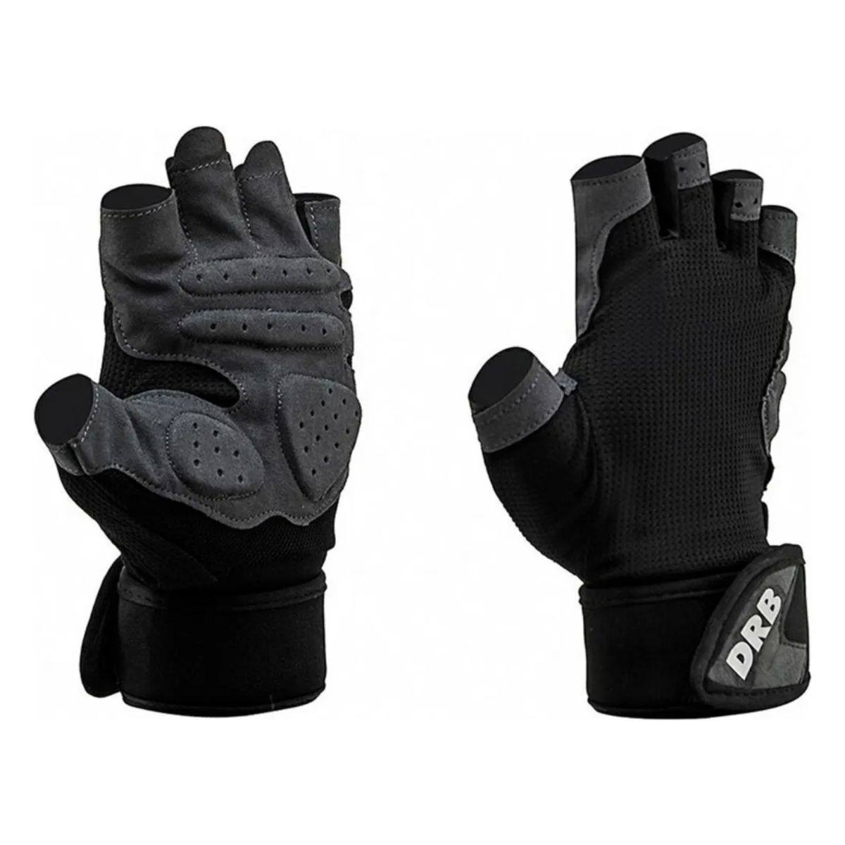 DRB - Guantes Gym Velcro Entrenamiento Pesas Fitness Drb Cromo