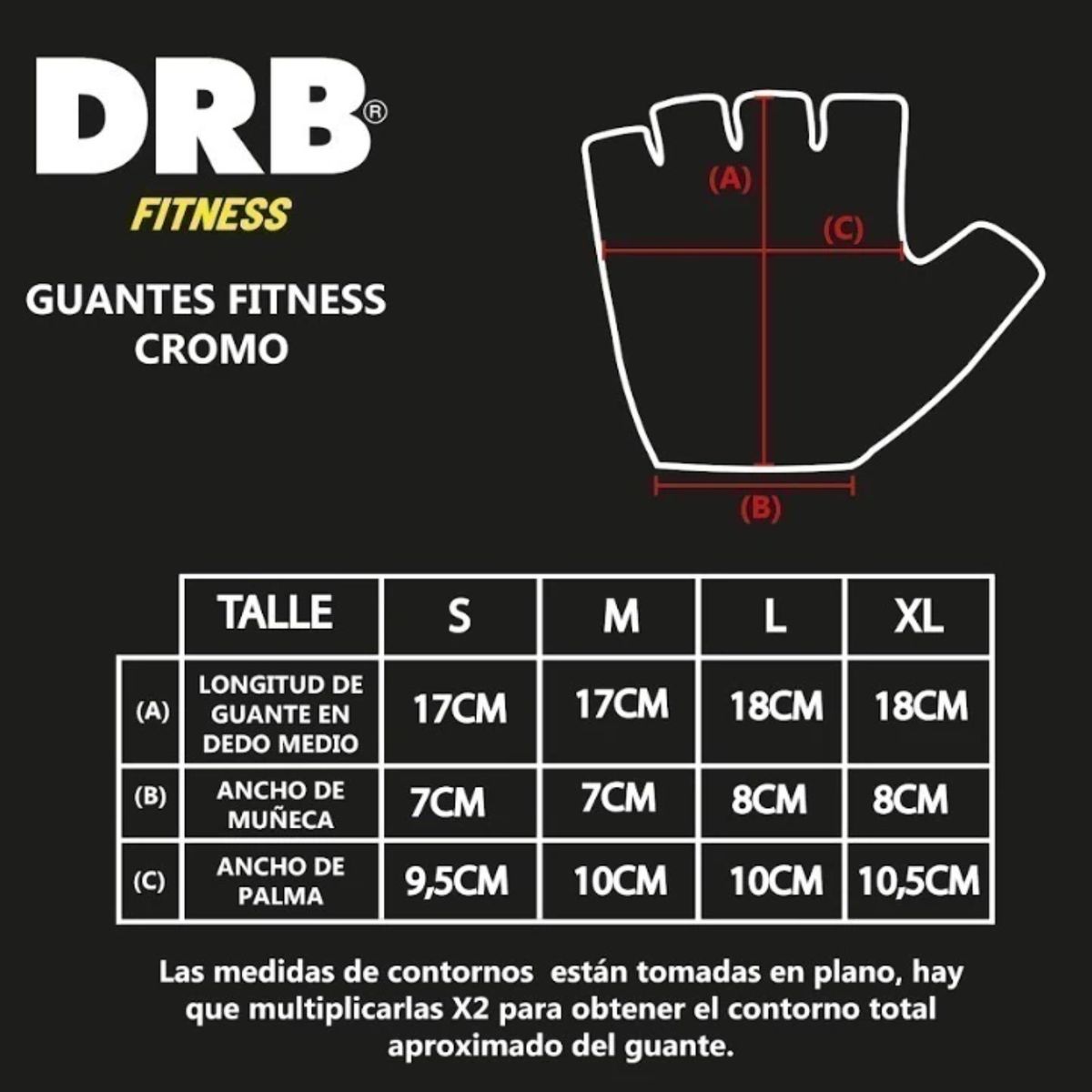 DRB - Guantes Gym Velcro Entrenamiento Pesas Fitness Drb Cromo