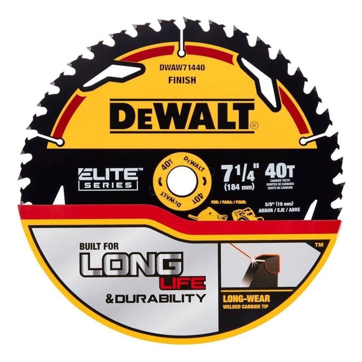 DEWALT - Disco Sierra Circular, 7 1/4 Pulgadas 40 Dientes Dewalt- E.o