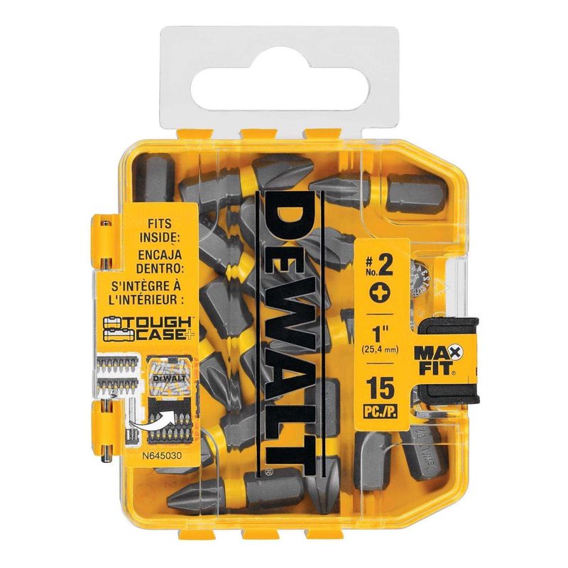 DEWALT - Set 15 Puntas Phillips 1 N°2 Dewalt Dwa1ph2mf15 Maxfit.- E.o