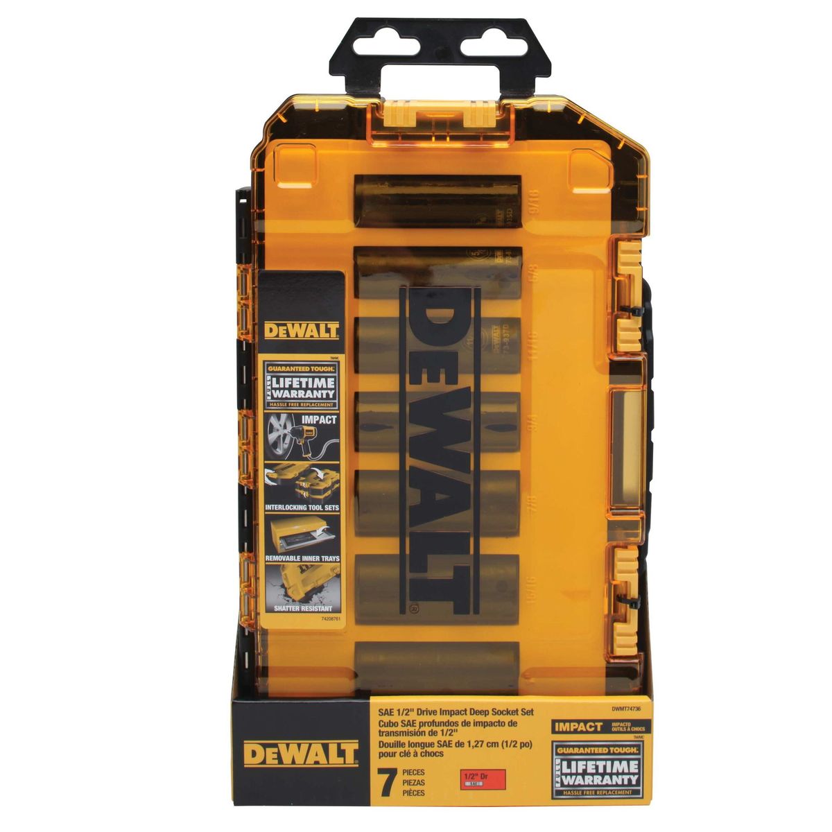 DEWALT - Set Dados De Impacto Tubo Profundo 1/2 (7pc) Dwmt74736.-e.o