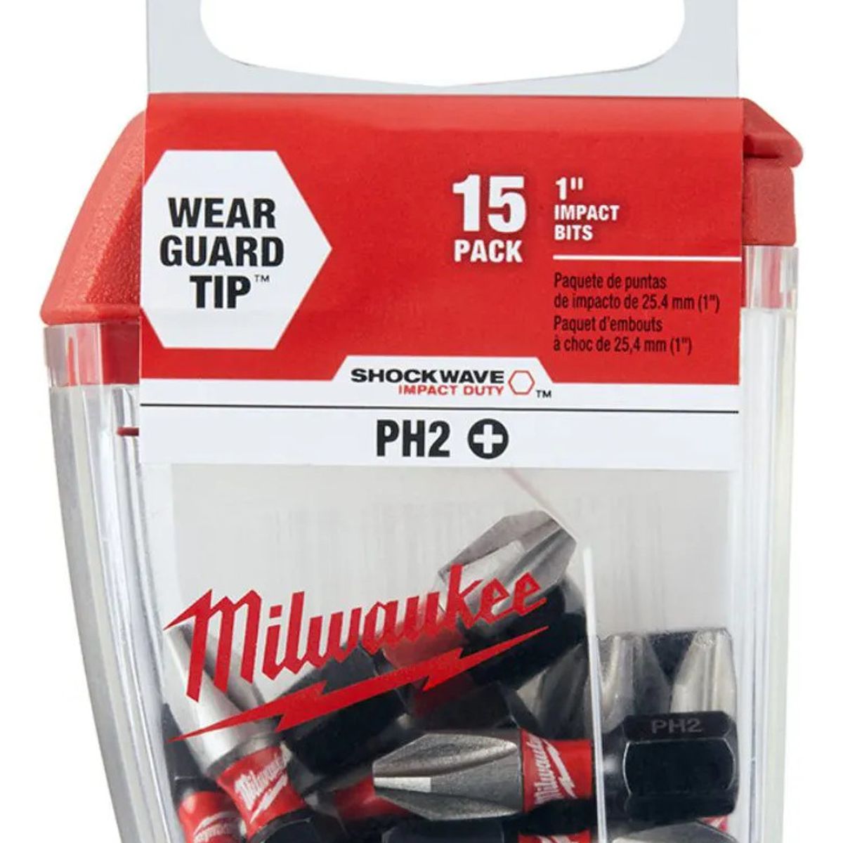 MILWAUKEE - Pack 15 Puntas 1 PuLG. Ph2 Shockwave Impact Milwauke .- E.o