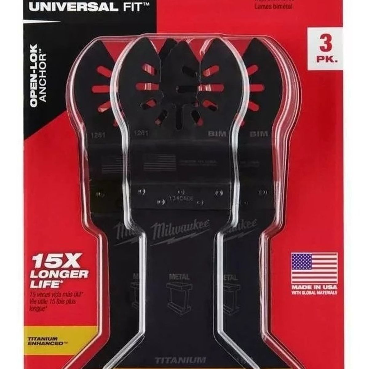 MILWAUKEE - Accesorios Oscilantes Milwaukee Usa - 3 Piezas Metal - E.o
