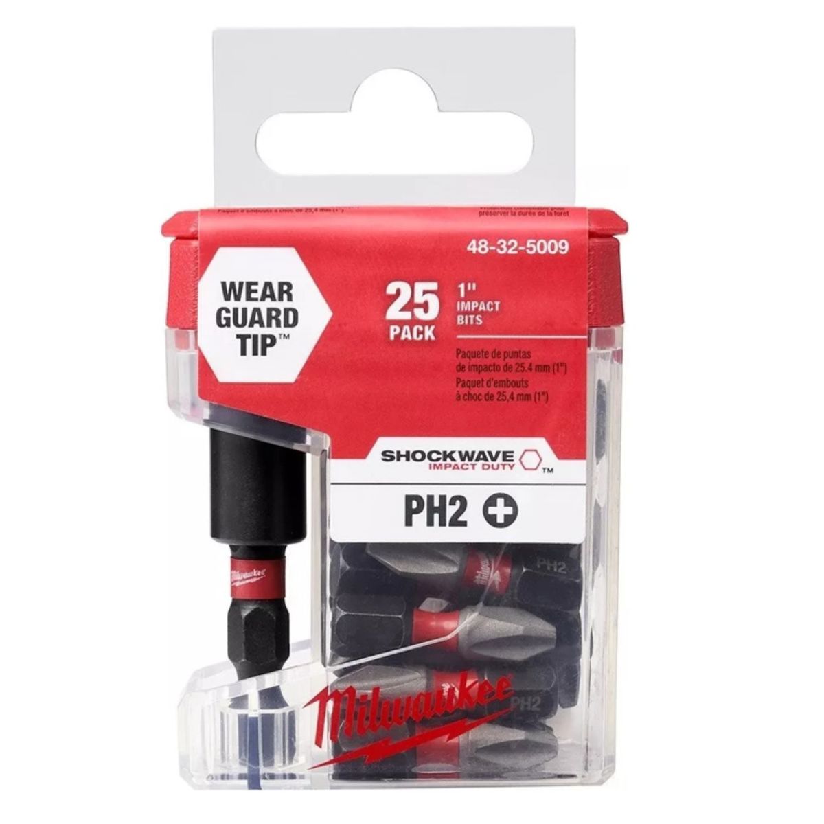 MILWAUKEE - Set 25 Puntas + Adaptador Impacto Milwaukee Ph2 X 25mm.- E.o