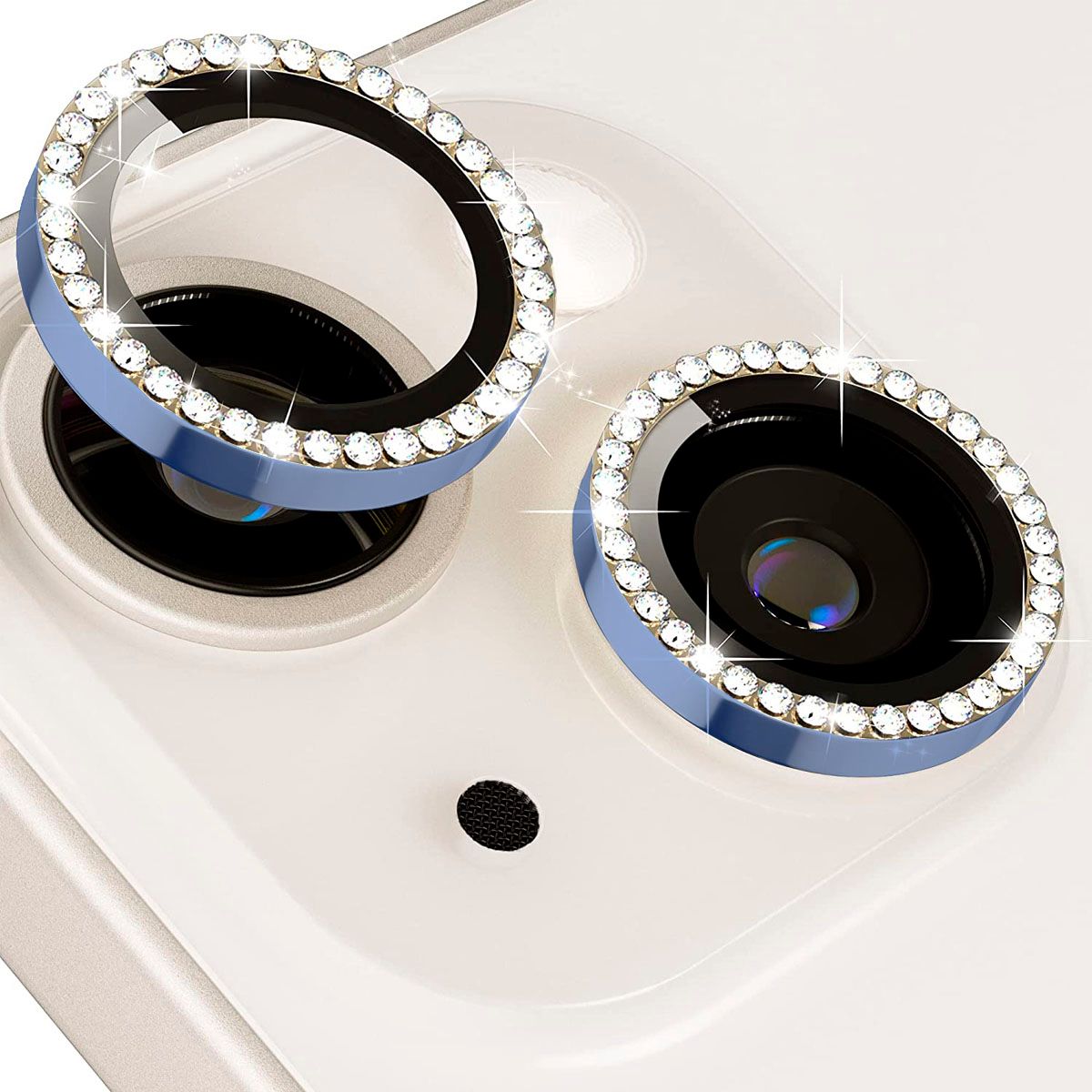 JOIGO - Protector de Lentes de Camara Para iPhone 14 Pro / 14 Pro Max Piedras Azul