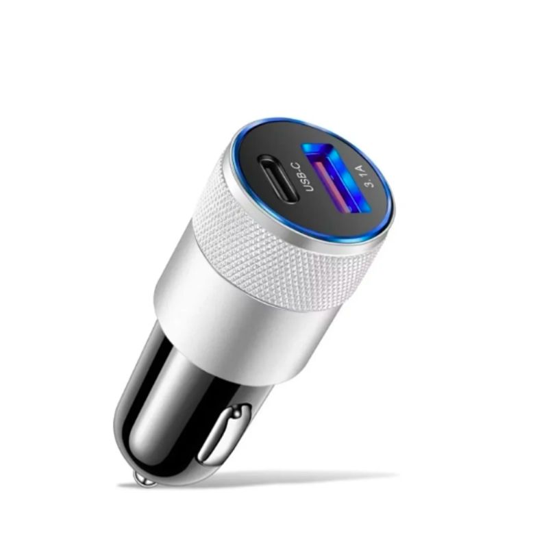 GENERICO - Cargador Usb Auto Carga Rápida 18w 3.0 Tipo C + Usb 12v/24v