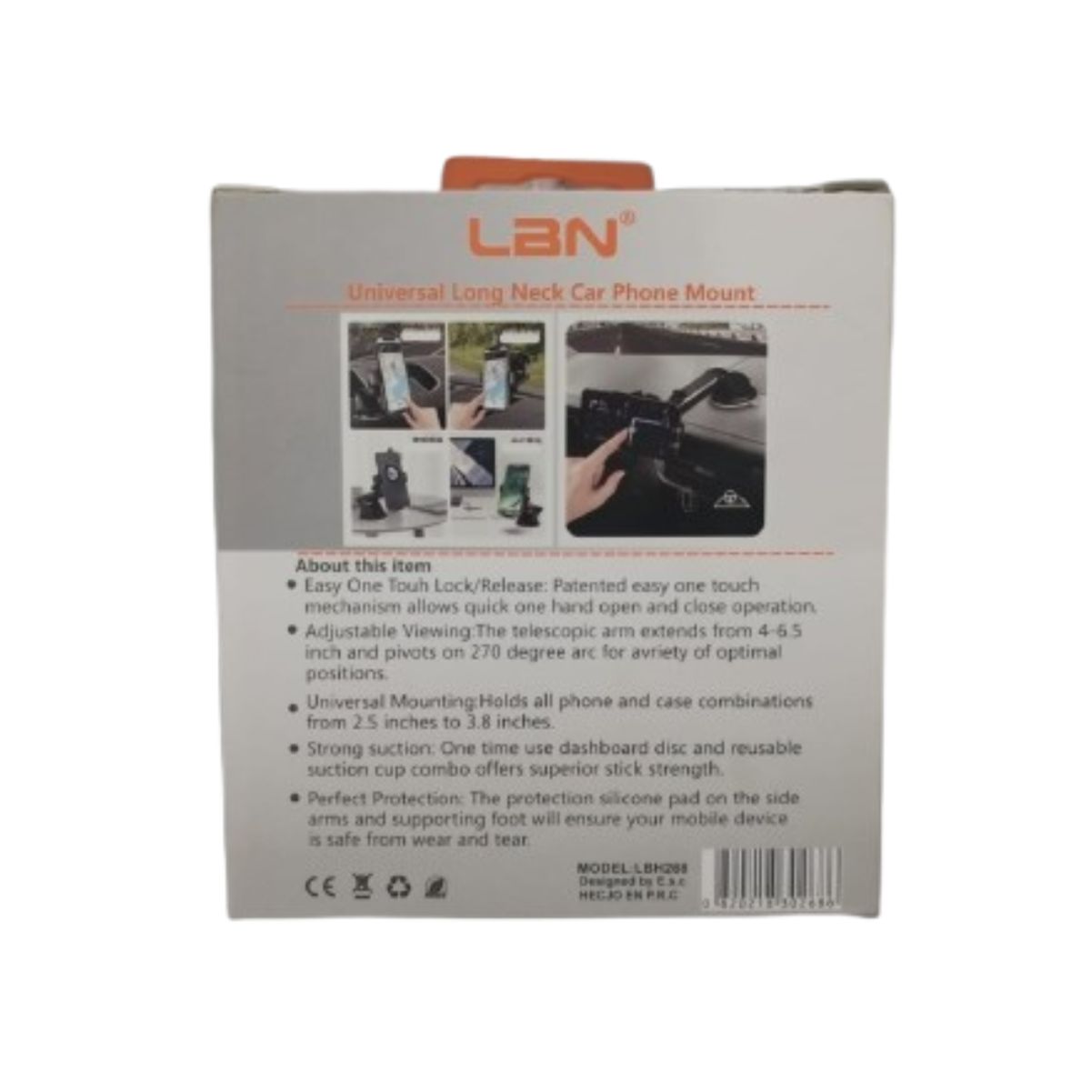 LBN - SOPORTE PORTA CELULAR PARA VEHICULOS LBN LBH268 NEGRO