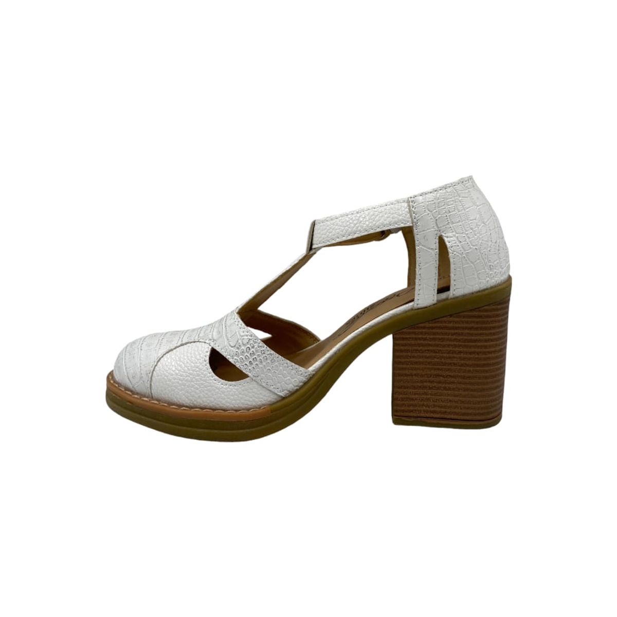 HERIEL - Zapato Blanco Taco Mujer