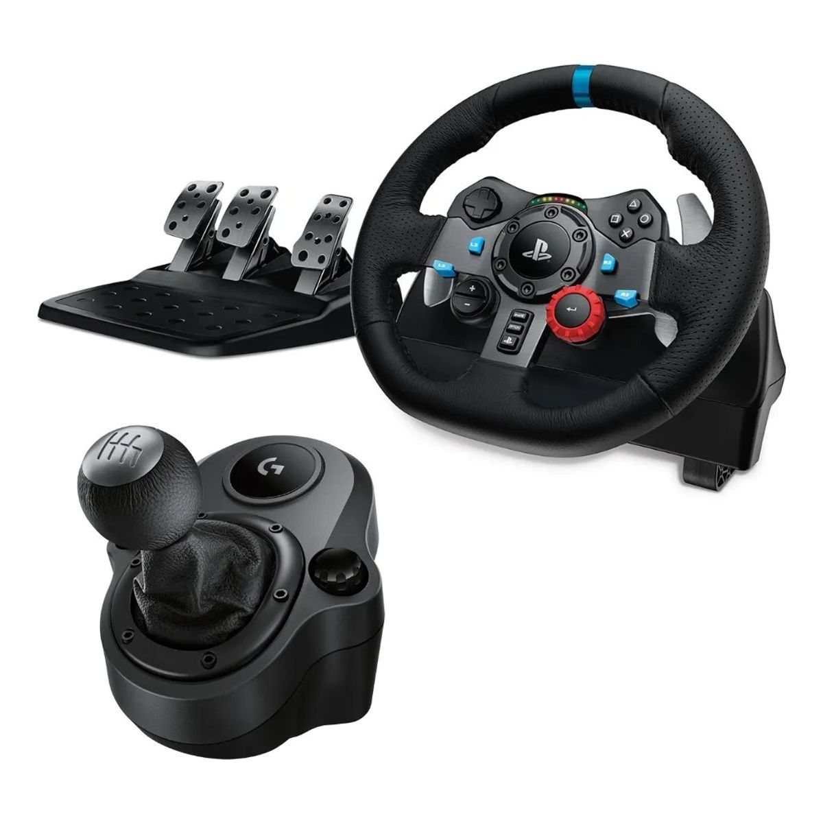 LOGITECH - Logitech Driving Force Volante de Carrera G29 + Pedales PS3PS4PC + Palanca de Cambios Serie G