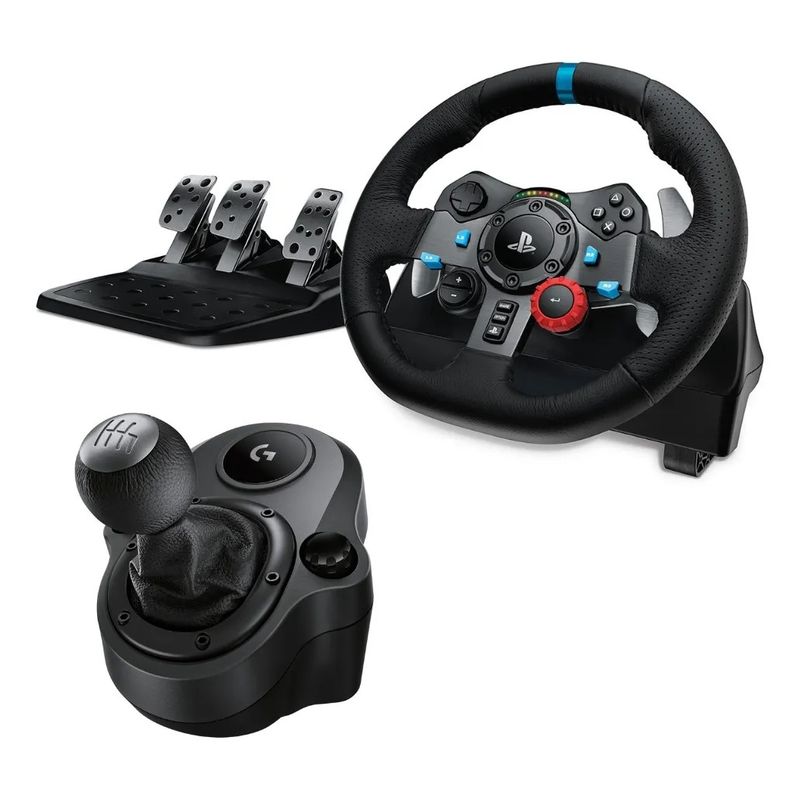 LOGITECH - Logitech Driving Force Volante de Carrera G29 + Pedales PS3PS4PC + Palanca de Cambios Serie G